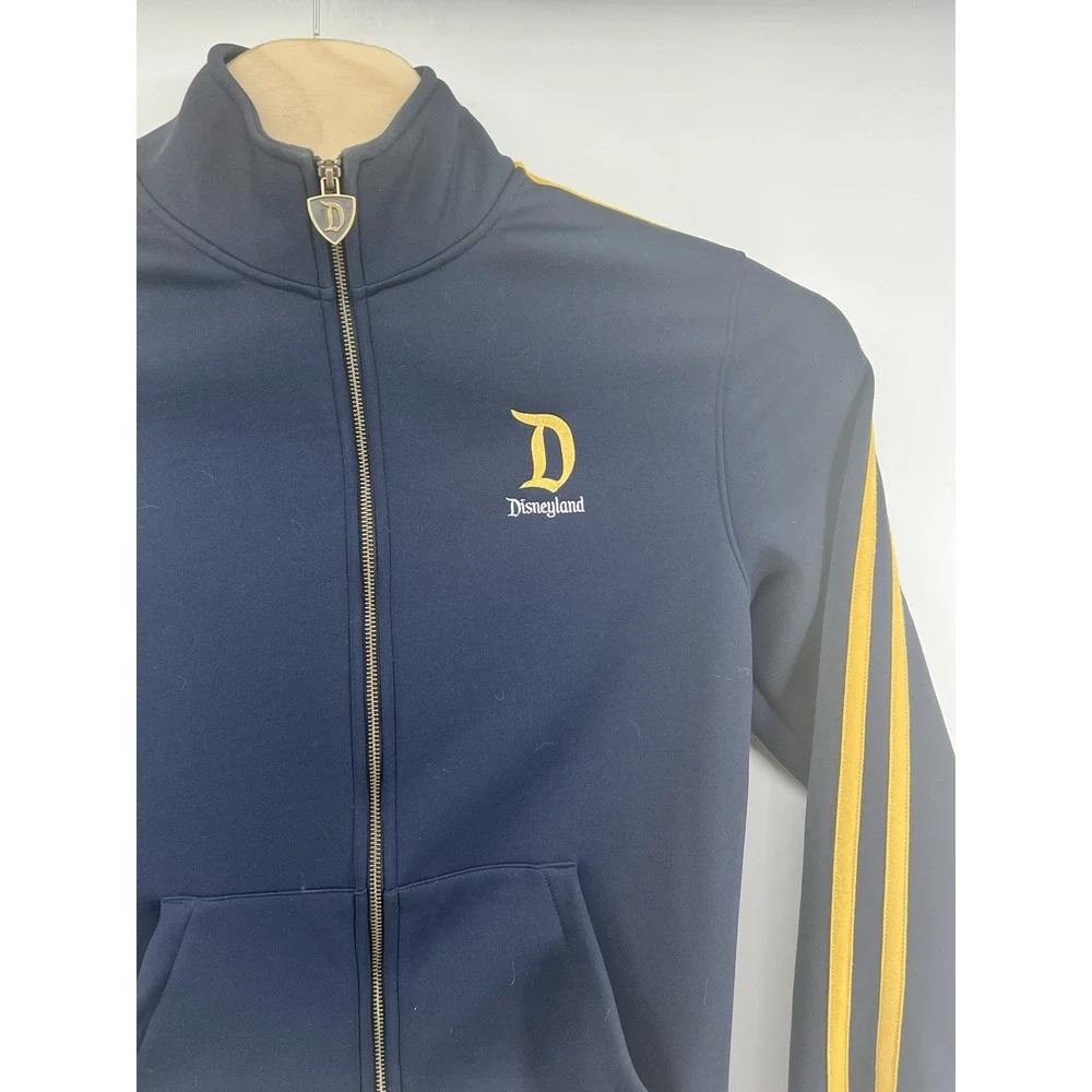 Disney Parks Disneyland Full Zip Track Jacket Mens Small Navy Yellow